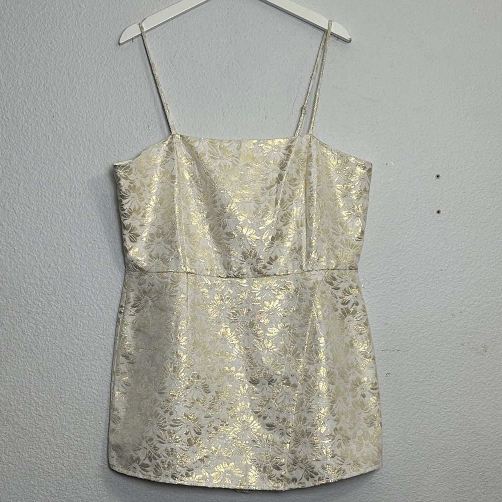 Altar'd State Ivory Gold Floral Romper Sleeveless Size XXL NWT Holiday Festival - Picture 2 of 16